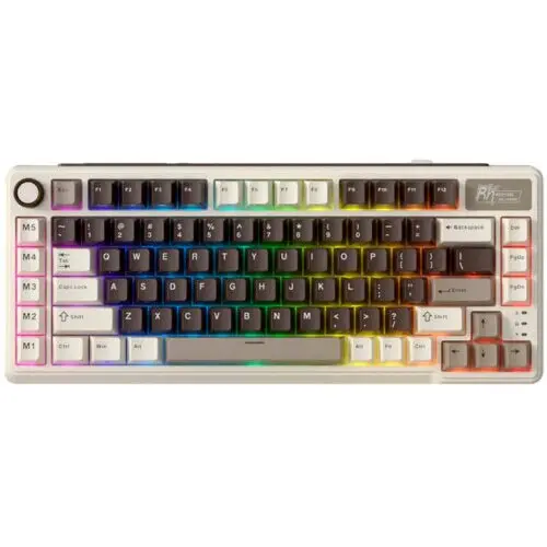 ROYAL KLUDGE Tastatura Gaming Royal Kludge RK-L75, Cream switch, iluminare RGB, Wired, Wireless 2.4Ghz, Bluetooth Multicolor