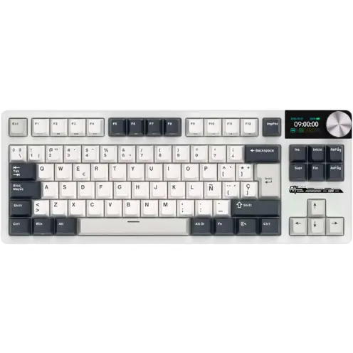 ROYAL KLUDGE Tastatura Gaming Royal Kludge S85, iluminare RGB, Wired, Wireless 2.4Ghz, Bluetooth, Beige Switch (Alb/Negru)