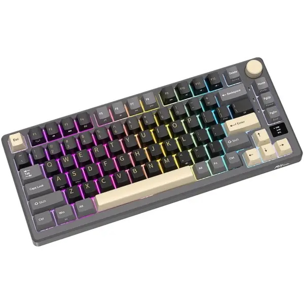 ROYAL KLUDGE Tastatura mecanica Royal Kludge 2,4 GHz/bluetooth/USB-C, 75%, buton inteligent OLED, RGB, switch silver, RKM75-PHANTOM