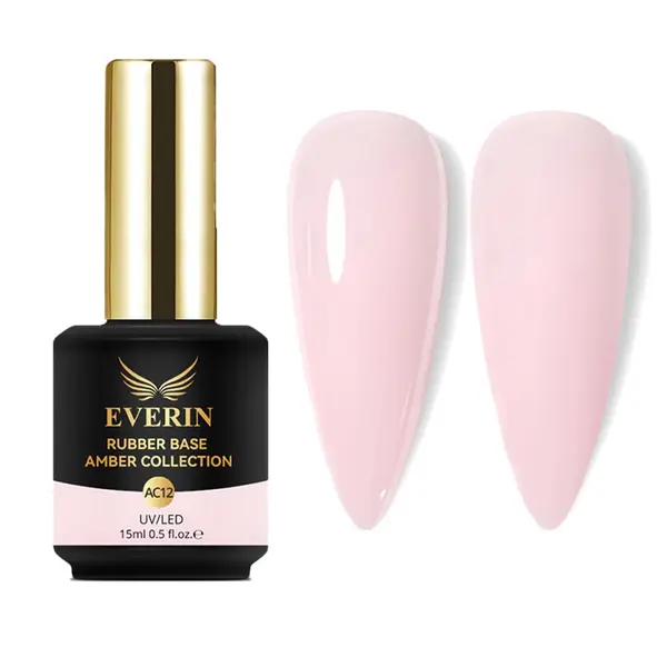 Rubber Base Everin Amber Collection 12 TPO Free - Bază Roz Pal Lăptos