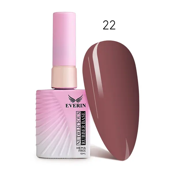 Rubber Base Everin Nudelicious 22 – Bază rubber Nude, HEMA & TPO Free, 15ml