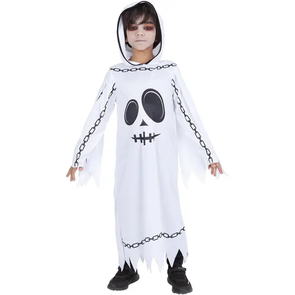 Rubies Costum de carnaval Rubies Hooded Ghost Costume, Alb, Poliester, Varsta 3+