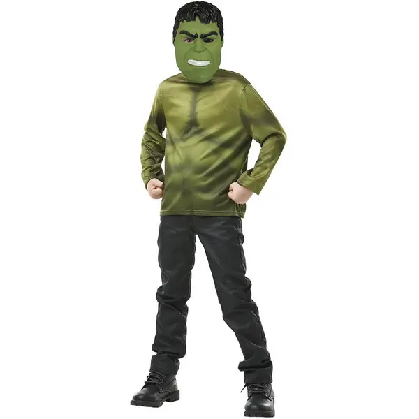 Rubies Set de deghizare Rubies Set Hulk - Bluza & masca, Poliester, PVC, 5-8 ani