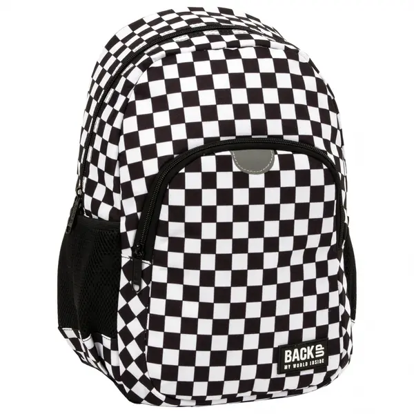 Rucsac BackUp Model Tabla de sAH, 34x26x14 cm, Negru Alb