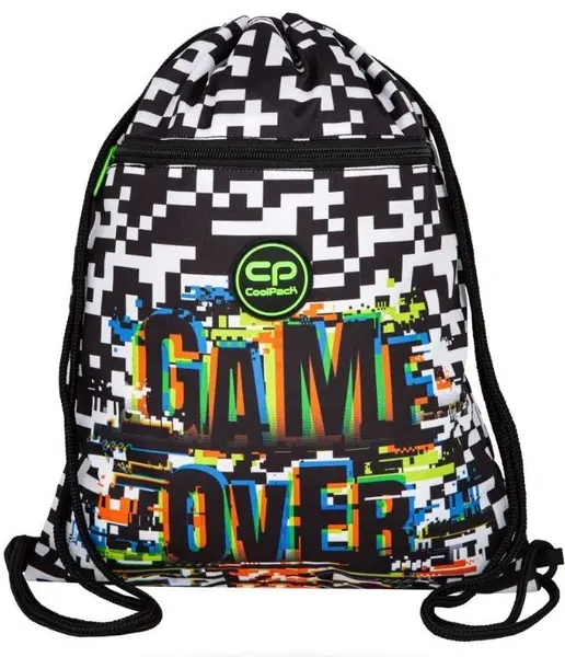 Rucsac cu cordon Cool Pack Game Over - Vert, pentru un băiat