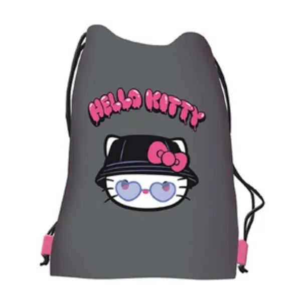 Rucsac cu snur pentru copii, imprimeu Hello Kitty, 38x33 cm
