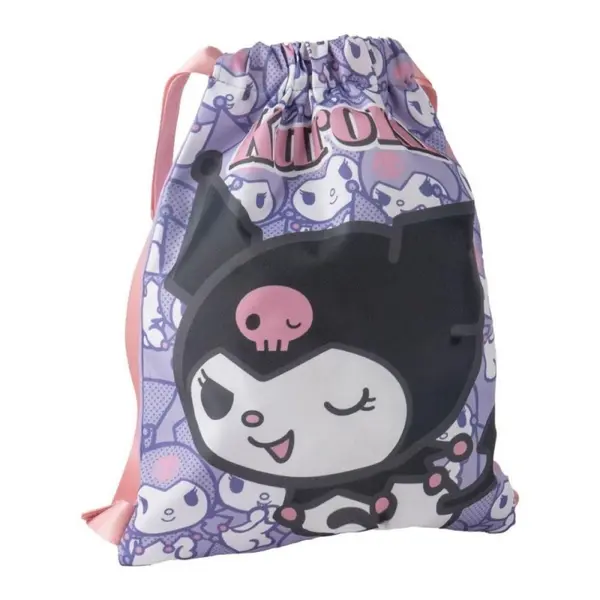 Rucsac cu snur pentru copii Kuromi, mov, 27x33 cm