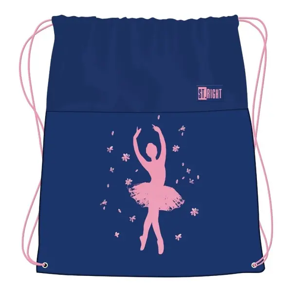 Rucsac cu snur pentru fetite St. Right Pink Ballerina, 38x33 cm