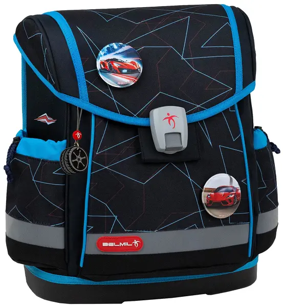 Rucsac-cutie școală Belmil Classic - Cars Blue, 1 compartiment