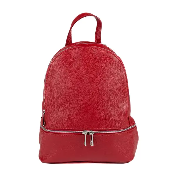 Rucsac damă din piele naturala rosu-inchis Suede