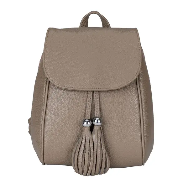 Rucsac damă din piele naturala taupe inchis Cris