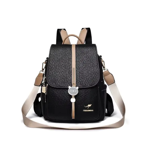 Rucsac dama, Iliris GT3604, Negru/Maro