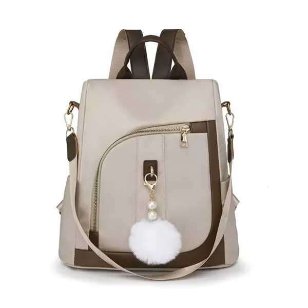 Rucsac dama, Ophelina GT3683, antifurt, Bej