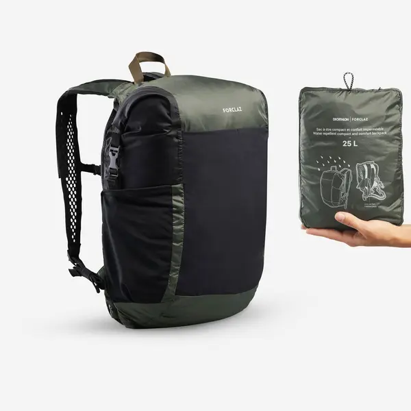Rucsac de buzunar pliabil și impermeabil 25L, Travel verde