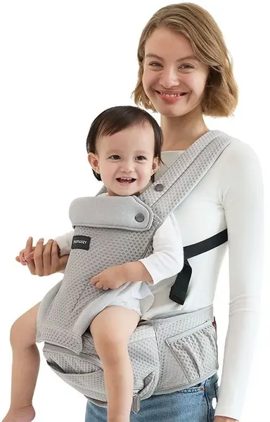 Rucsac ergonomic 2 în 1 Momcozy - Move2Fit, 0-36 luni, gri