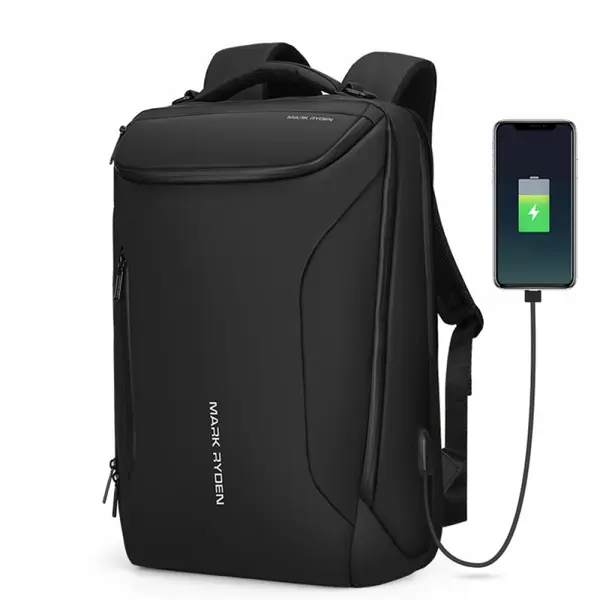 Rucsac/Ghiozdan Mark Ryden compatibil cu laptop 17.3 inch, 30L, port USB, full impermeabil, sistem antifurt, unisex, spatios, negru, perfect pentru calatorie, servici sau scoala