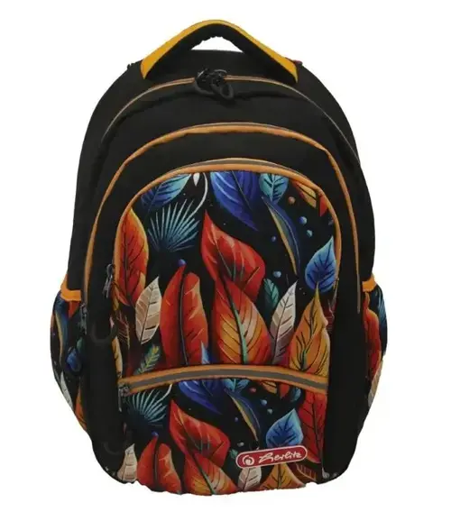 Rucsac Herlitz Zipper Pro, dimensiune 43 x 29 x 22 cm, motiv Leaves