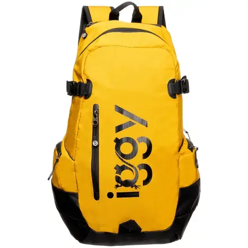 Rucsac Iggy Adventure, 1 compartiment principal, 1 buzunar frontal, 4 buzunare laterale, nylon, Galben