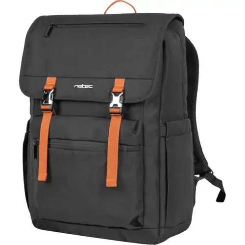 Rucsac laptop Natec NIALA GINGER 15.6inch, Polyester, Negru/Portocaliu