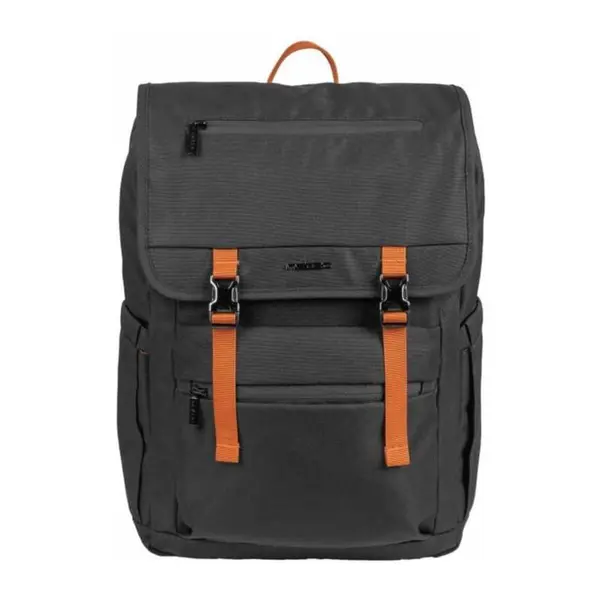 Rucsac laptop Natec Niala Ginger, compatibilitate dimensiune laptop 15.6", 4 compartimente, capacitate 18L, material 100% recycled polyester, negru/portocaliu