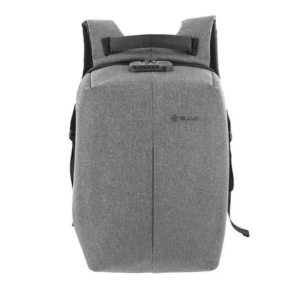 Rucsac laptop Tellur Antifurt V2, 15.6", Gri