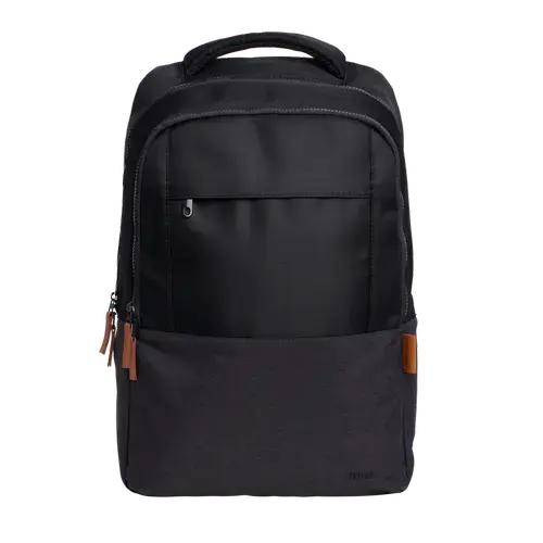 Rucsac laptop Trust Lisboa 16inch, material POM, RPET Polyester, RPET twill polyester, volum 23 L, Negru
