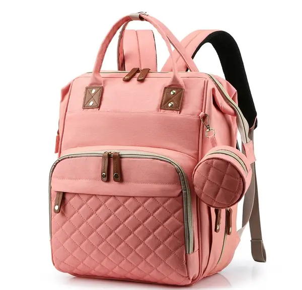 Rucsac multifunctional pentru Scutece Bebelusi atasabil pe manerul caruciorului cu patut pliabil ROZ
