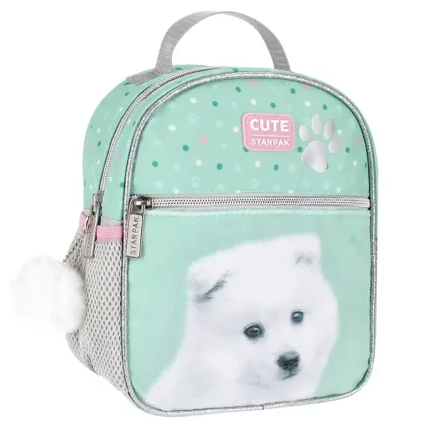 Rucsac pentru gradinita cu 1 compartiment, model Doggy,verde deschis,20x9x25 cm