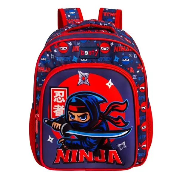 Rucsac pentru gradinita,imprimeu Ninja 3D,multicolor,27x10x31 cm