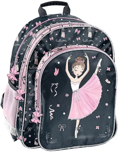 Rucsac școlar Paso Ballerina - Negru, Cu 2 compartimente