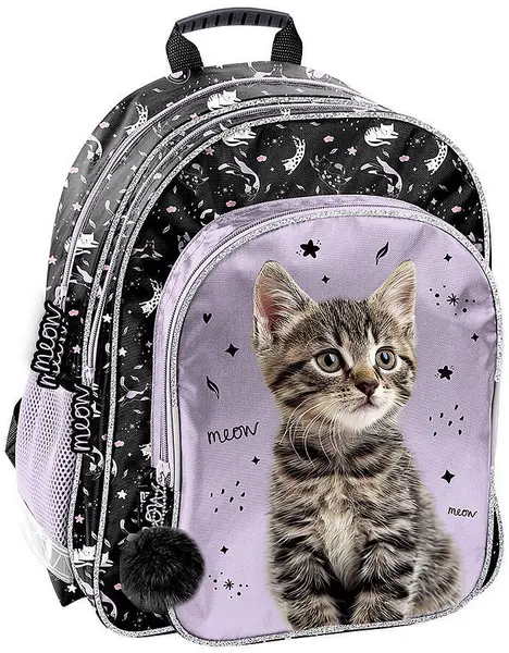 Rucsac școlar Paso Cat - Meow, Cu 2 compartimente