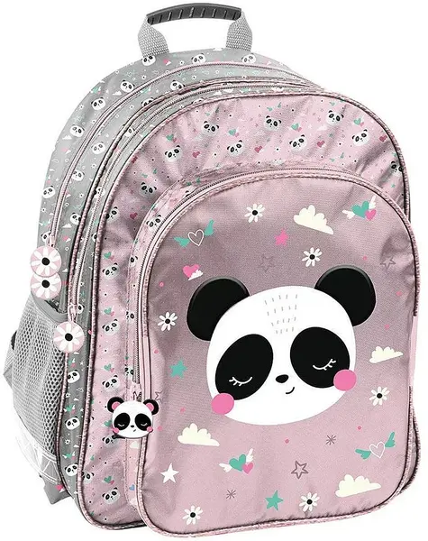 Rucsac școlar Paso Panda - Face, cu 2 compartimente