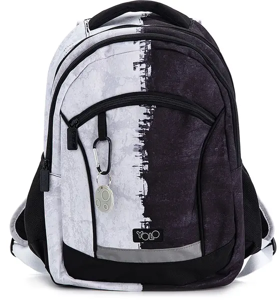 Rucsac școlar YOLO - Black And White, 2 in 1