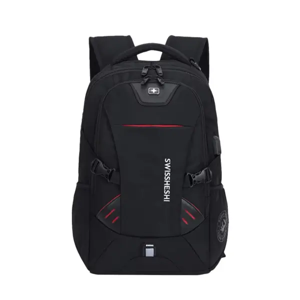 Rucsac unisex, Valther GT3747, port USB, marimea S, Negru