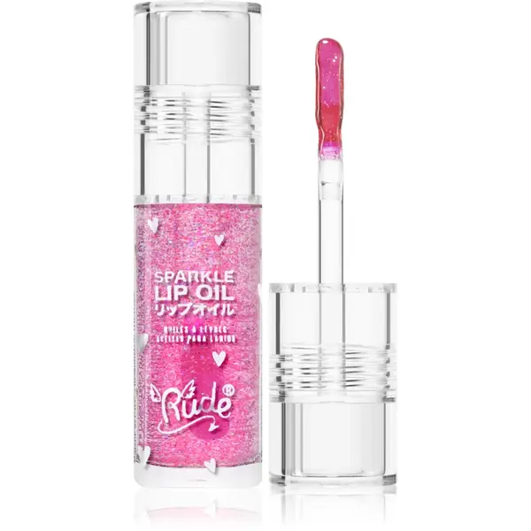Rude Cosmetics Manga Collection Sparkle Lip Oil ulei nuanțator pentru buze cu efect de hidratare culoare Strawberry 4 g