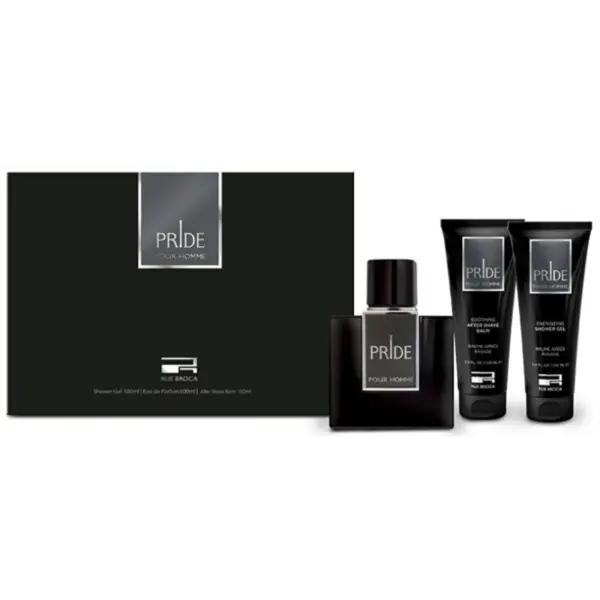 Rue Broca Pride Pour Homme Set cadou pentru Bărbați Volum EDP 100 ml + 100 ml balsam după ras + 100 ml gel de duș