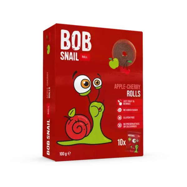 Rulou din mere si cirese, 100g, Bob Snail