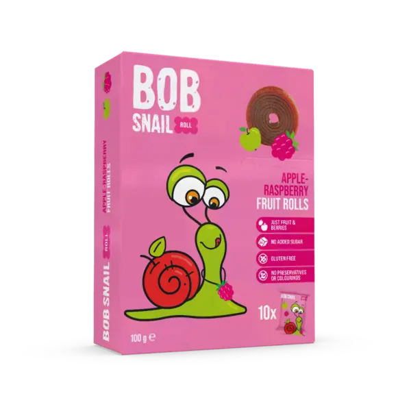 Rulou din mere si zmeura, 100g, Bob Snail