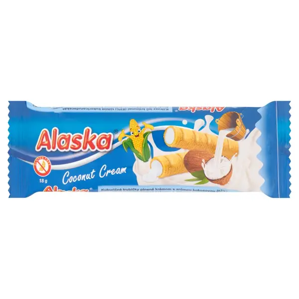 Rulou din porumb umplut cu crema de cocos, 18g, Alaska