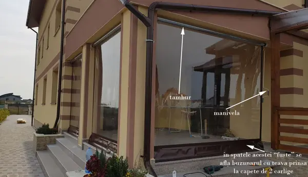 RULOU EXTERIOR transparent cu tambur actionare manuala cu manivela