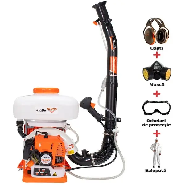 Ruris Atomizor Ruris A109S, 3 CP, 41.5 CC,pompa booster, 14 l capacitate rezervor solutie, kit echipament de lucru, kit protectie