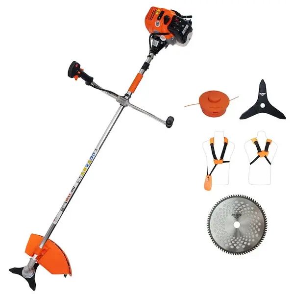 Ruris Motocoasa de tuns iarba Ruris Dac 410, putere 3.3 CP, motor Tez, 2 timpi, diametru taiere 20 cm, bobina fir, disc 3 lame, disc 80 dinti, benzina