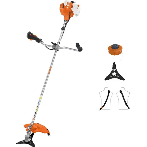 Ruris Motocoasa Ruris RR270, 1.5 CP, 27.2 CC, 2 timpi, 255 mm latime taiere, pornire manuala, 0.7 l benzina, autocut, cutit cu 3 dinti