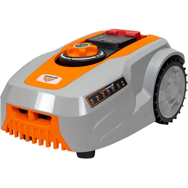 Ruris Robot de tuns gazon/iarba Ruris RXR1550, 20 V 5.0 Ah, latime taiere 18 cm, inaltime taiere 20 - 60 mm, unghi de urcare maxim 20 grade, conectivitate Bluetooth si Wifi, motor fara perii, Gri-Portocaliu