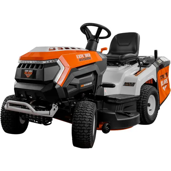 Ruris Tractoras de tuns gazon/iarba pe benzina Ruris RX Explorer 1500M, putere 15 CP, motor Loncin, latime lucru 980 mm, inaltime taiere 30 - 90 mm, 7 trepte de taiere, 5+1 viteze, sac colector 250 L, functii: colectare