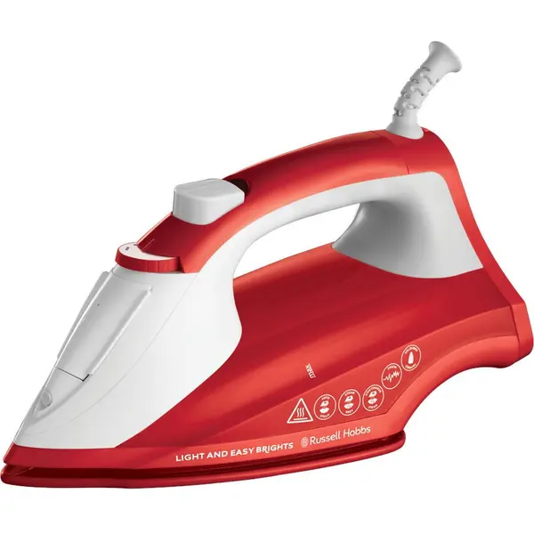 Russell hobbs Fier de calcat Russell Hobbs Light & Easy Brights Apple 26481-56, talpa ceramica colorata infuzata cu balsam, 2400 W, 115 g/min, Rosu/Alb