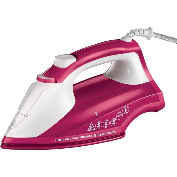 Russell hobbs Fier de calcat Russell Hobbs Light & Easy Brights Berry 26480-56, talpa ceramica colorata infuzata cu balsam, 2400 W, 115 g/min, Roz/Alb