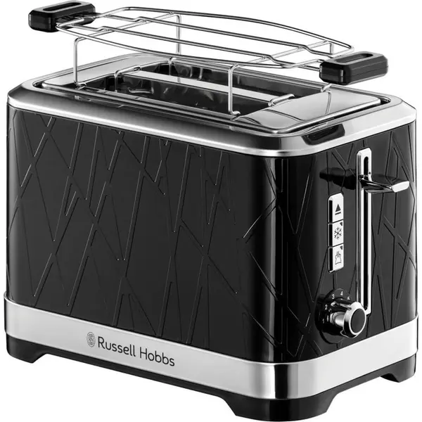 Russell hobbs Prajitor de paine Russell Hobbs Structure 28091-56, 1050 W, 2 felii, Functie Lift and Look, Tava de firimituri detasabila, Negru