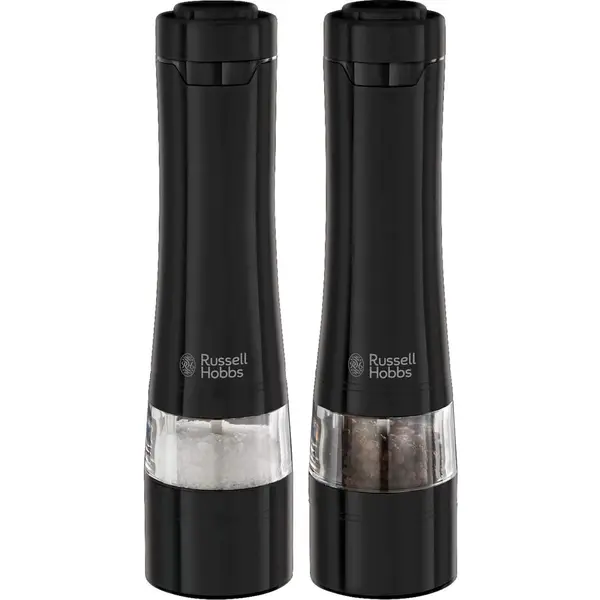 Russell hobbs Rasnite electrice pentru sare si piper Russell Hobbs Black 28010-56, Iluminare, Nivel rasnire ajustabil, Negru
