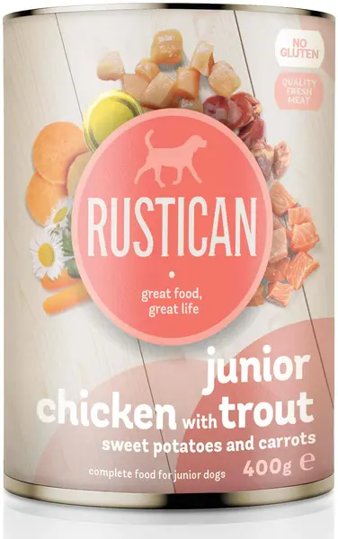 RUSTICAN JUNIOR Pui, Păstrăv, Cartofi dulci şi Morcovi